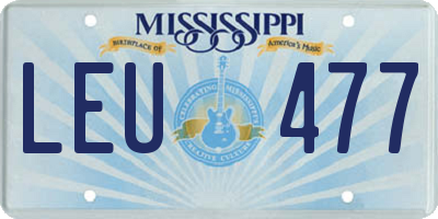 MS license plate LEU477