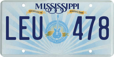 MS license plate LEU478
