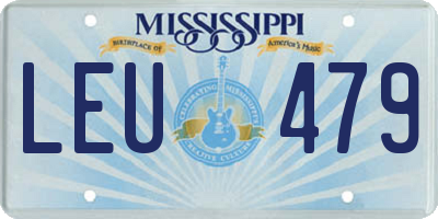 MS license plate LEU479