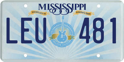 MS license plate LEU481