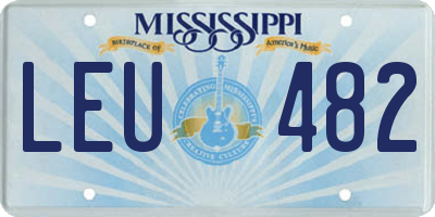 MS license plate LEU482