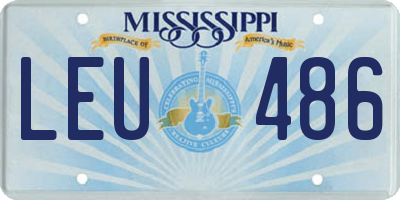 MS license plate LEU486