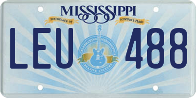 MS license plate LEU488
