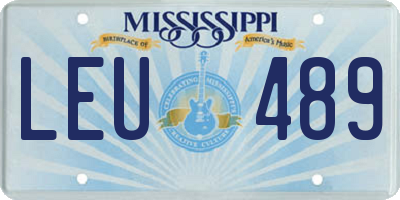 MS license plate LEU489