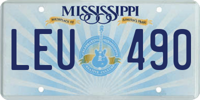 MS license plate LEU490