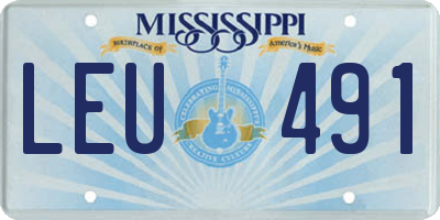 MS license plate LEU491