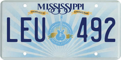 MS license plate LEU492