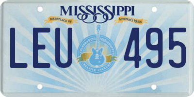 MS license plate LEU495