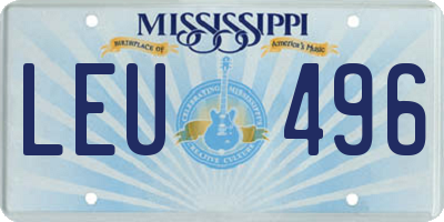 MS license plate LEU496