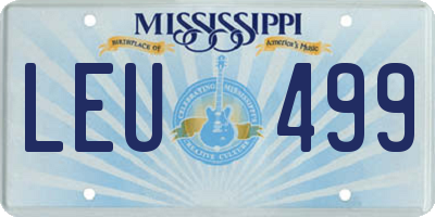 MS license plate LEU499