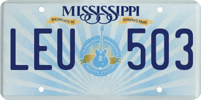 MS license plate LEU503