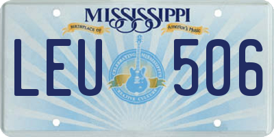 MS license plate LEU506