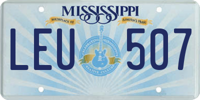 MS license plate LEU507