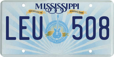 MS license plate LEU508