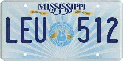 MS license plate LEU512
