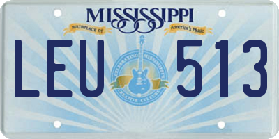 MS license plate LEU513