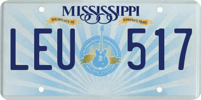 MS license plate LEU517
