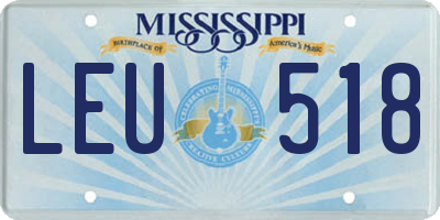 MS license plate LEU518
