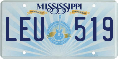 MS license plate LEU519