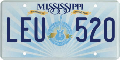 MS license plate LEU520