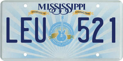 MS license plate LEU521