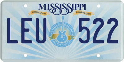 MS license plate LEU522