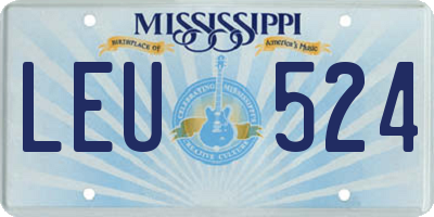 MS license plate LEU524