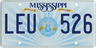 MS license plate LEU526