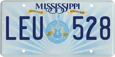 MS license plate LEU528