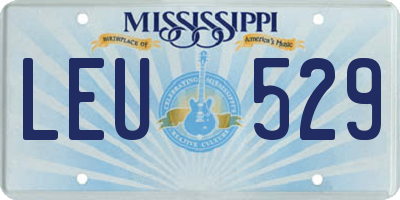 MS license plate LEU529