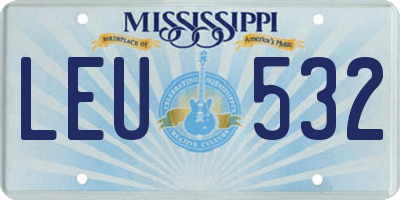 MS license plate LEU532