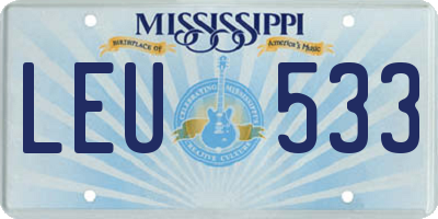 MS license plate LEU533