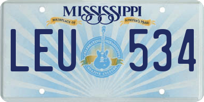 MS license plate LEU534