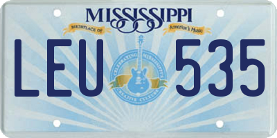 MS license plate LEU535