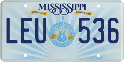 MS license plate LEU536