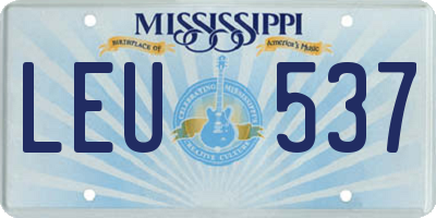 MS license plate LEU537