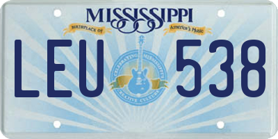 MS license plate LEU538