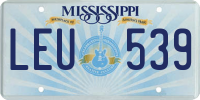MS license plate LEU539