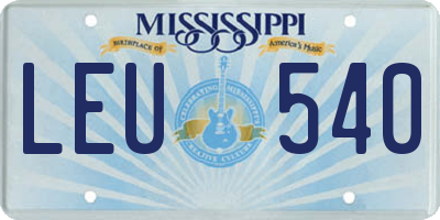 MS license plate LEU540