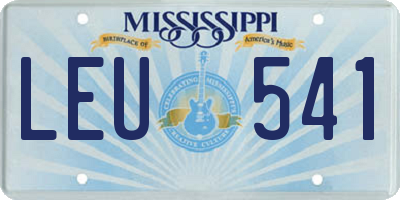 MS license plate LEU541