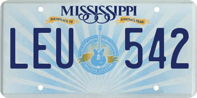 MS license plate LEU542