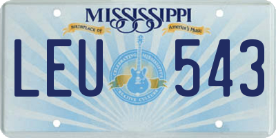 MS license plate LEU543