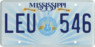 MS license plate LEU546