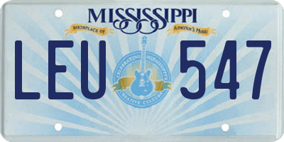 MS license plate LEU547