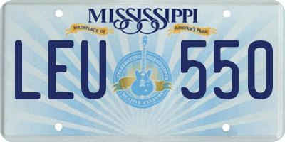 MS license plate LEU550