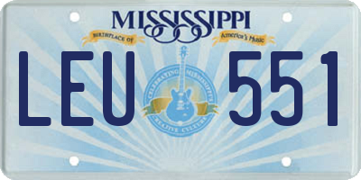 MS license plate LEU551