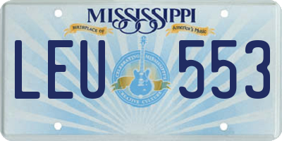 MS license plate LEU553