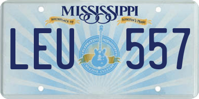 MS license plate LEU557