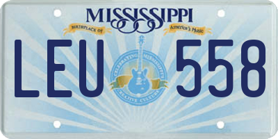 MS license plate LEU558