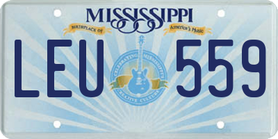 MS license plate LEU559